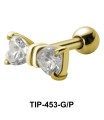 Stone Set Bow Shaped Helix TIP-453