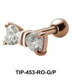 Stone Set Bow Shaped Helix TIP-453