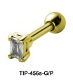 Small Square Stone Set Helix TIP-456s