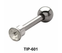 Bezel Set Stone Helix Piercing TIP-601