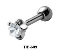 Stone Set in Flower Base Ear Piercing TIP-609