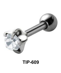 Stone Set in Flower Base Ear Piercing TIP-609