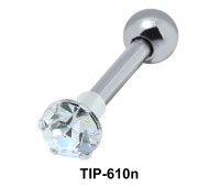 Prong Set Round Stone Helix Piercing TIP-610n