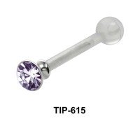 Bezel Set Stone PTFE Internal Barbells TIP-615