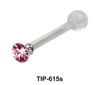Bezel Set Stone PTFE Internal Barbells TIP-615s