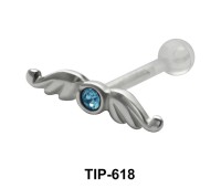 Stone Set Wings Shaped PTFE Internal barbell TIP-618 