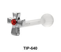 Stone Set Cross Upper Ear Piercing TIP-640