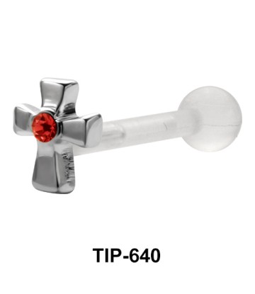 Stone Set Cross Upper Ear Piercing TIP-640