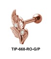 Stone Set Leaf Shaped Helix Piercing TIP-668