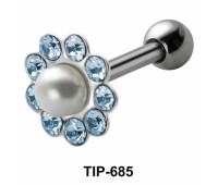 Pearl and Stones Set Helix Piercing TIP-685
