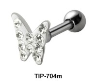 Stone Studded Butterfly Shaped Helix Piercing TIP-704m