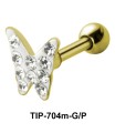 Stone Studded Butterfly Shaped Helix Piercing TIP-704m