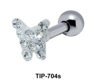Stone Studded Butterfly Shaped Helix Piercing TIP-704s