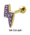 Stone Set Lightning Helix Ear Piercing TIP-731