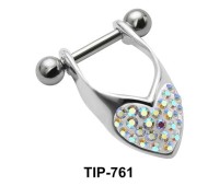 Stone Studded Heart Dangler Upper Ear Cartilage Mini Shields TIP-761