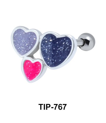 Enamel Hearts Helix Ear Piercing TIP-767