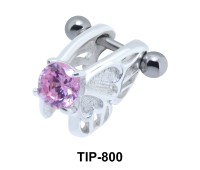 Stone Set Butterfly Dangler Upper Ear Cartilage Shields TIP-800