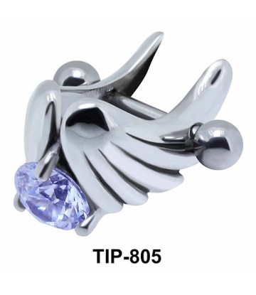 Stone Set Wings Upper Ear Cartilage Shields TIP-805