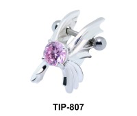 Stone Set Wings Dangler Upper Ear Cartilage Shields TIP-807