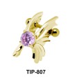 Stone Set Wings Dangler Upper Ear Cartilage Shields TIP-807