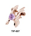 Stone Set Wings Dangler Upper Ear Cartilage Shields TIP-807
