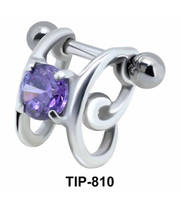 Stone Set Dangler Upper Ear Cartilage Shields TIP-810