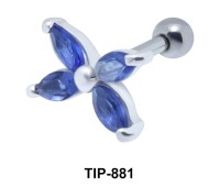 Blue Stone Flower Upper Ear Piercing TIP-881