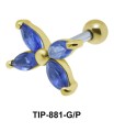Blue Stone Flower Upper Ear Piercing TIP-881