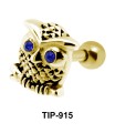 Stone Set Owl Shaped Helix Piercing TIP-915