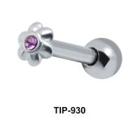 Stone Set Flower Silver Upper Ear Piercing  TIP-930