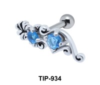 Double Stone Radiant Helix Ear Piercing TIP-934