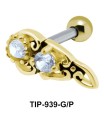 Dual Stone Encrusted helix Ear Piercing TIP-939