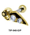 Double Stone Studded Helix Ear Piercing TIP-940