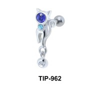 Kitty with Multiple Stone Upper Ear fancy TIP-962