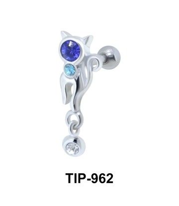 Kitty with Multiple Stone Upper Ear fancy TIP-962