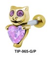 Heart Cat Stone Upper Ear fancy TIP-965