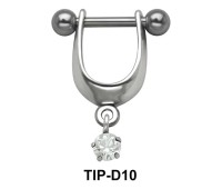 Prong Set Stone Dangler Upper Ear Cartilage Shields TIP-D10