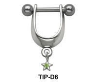 Stone Set Star Dangler Upper Ear Cartilage Shields TIP-D6