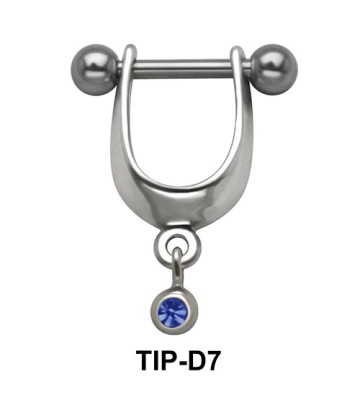 Stone Set Dangler Upper Ear Cartilage Shields TIP-D7