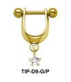 Star Stone Dangler Upper Ear Cartilage Shields TIP-D9