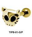 Kitty Face Shaped Helix Cartilage Barbells TIPB-01