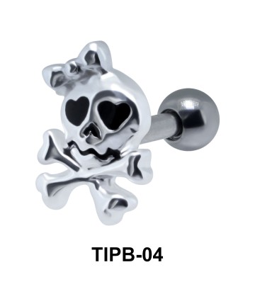 Female Skull Shaped Upper Ear Cartilage Barbells TIPB-04