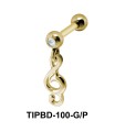 Stone Set Musical Notes Design Upper ear Dangling Charms TIPBD-100