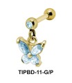 Stone Set Butterfly Upper Ear Dangling Charms TIPBD-11