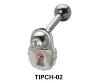 Stone Set Lock n Heart Upper Ear Charms TIPCH-02