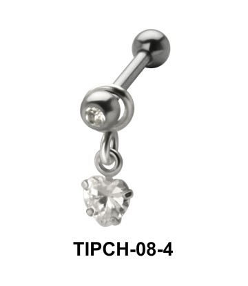 Heart Stone Dangling Upper Ear Charms TIPCH-08-4