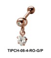 Heart Stone Dangling Upper Ear Charms TIPCH-08-4