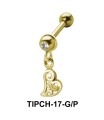Stone Set Heart Dangling Upper Ear Charms TIPCH-17