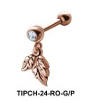 Stone Set Leaves Shaped Upper Ear Charms TIPCH-24