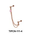 Pink Stone Set Upper Ear Piercing Chain TIPCN-111-4